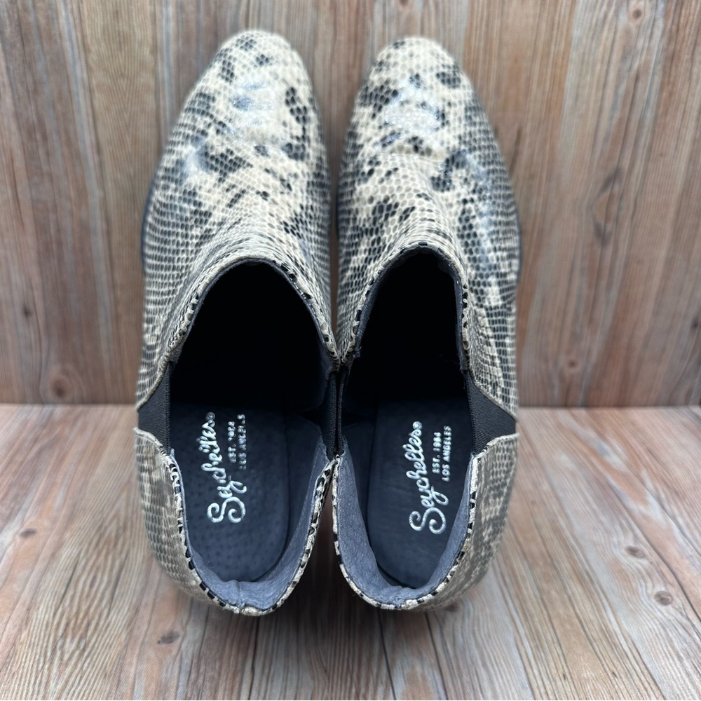 Seychelles Anthropologie Waiting For You Python Leather Ankle Booties Chelsea View 5
